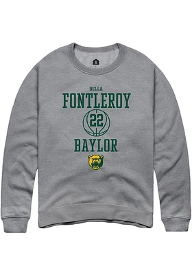 Bella Fontleroy  Rally Baylor Bears Mens Graphite NIL Sport Icon Long Sleeve Crew Sweatshirt