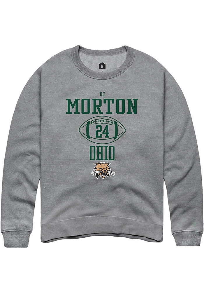 Dj Morton  Rally Ohio Bobcats Mens Graphite NIL Sport Icon Long Sleeve Crew Sweatshirt