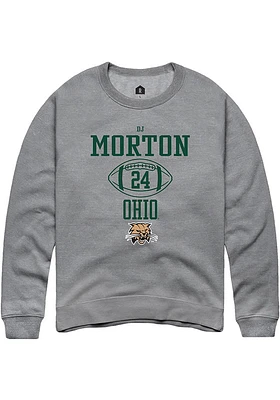 Dj Morton  Rally Ohio Bobcats Mens Graphite NIL Sport Icon Long Sleeve Crew Sweatshirt