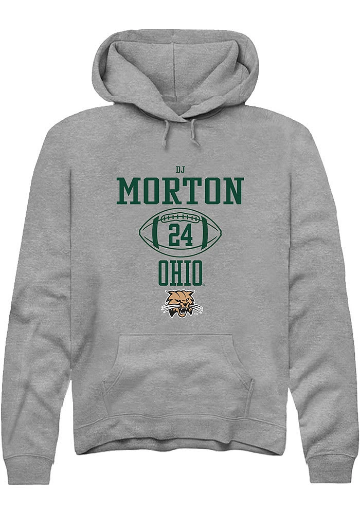 Dj Morton  Rally Ohio Bobcats Mens Graphite NIL Sport Icon Long Sleeve Hoodie