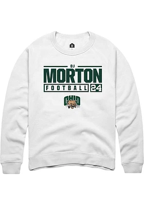 Dj Morton Rally Ohio Bobcats Mens NIL Stacked Box Long Sleeve Crew Sweatshirt