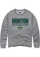 Dj Morton  Rally Ohio Bobcats Mens Graphite NIL Stacked Box Long Sleeve Crew Sweatshirt