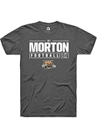 Dj Morton  Ohio Bobcats Dark Grey Rally NIL Stacked Box Short Sleeve T Shirt