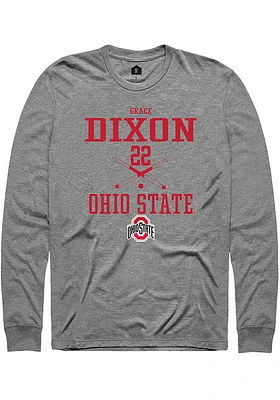 Grace Dixon  Ohio State Buckeyes Graphite Rally NIL Sport Icon Long Sleeve T Shirt