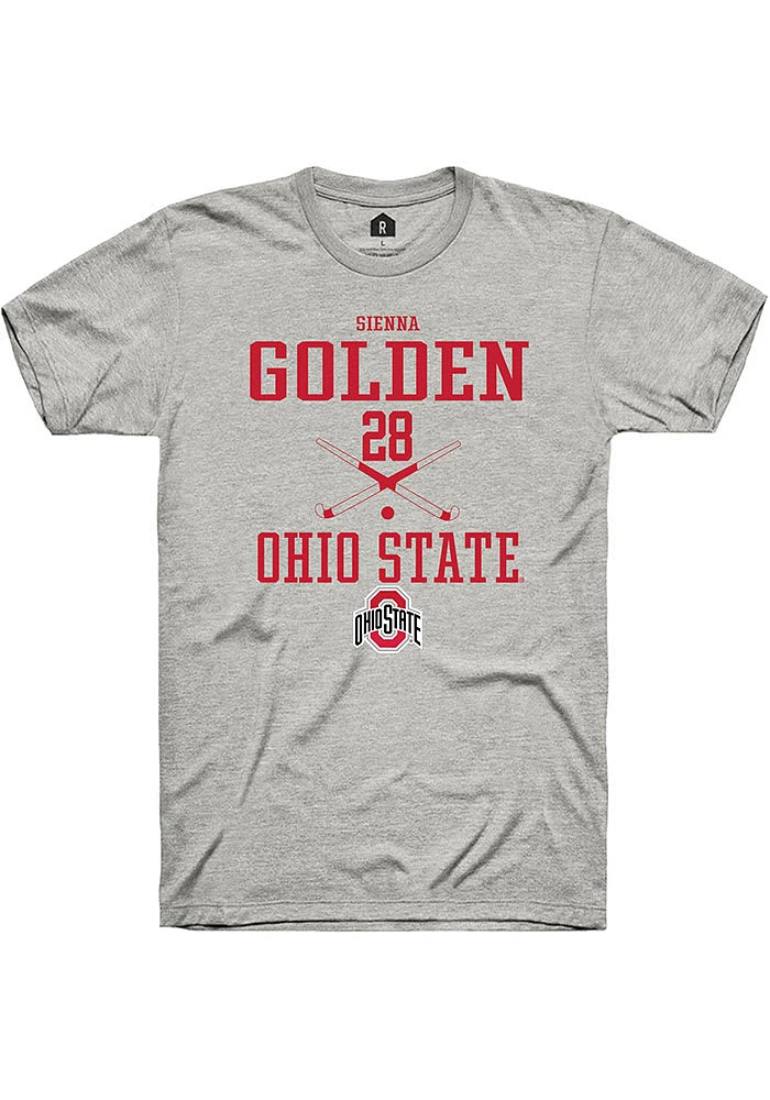 Sienna Golden  Ohio State Buckeyes Ash Rally NIL Sport Icon Short Sleeve T Shirt