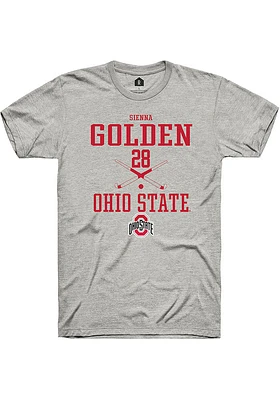 Sienna Golden  Ohio State Buckeyes Ash Rally NIL Sport Icon Short Sleeve T Shirt