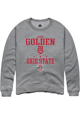 Sienna Golden  Rally Ohio State Buckeyes Mens Graphite NIL Sport Icon Long Sleeve Crew Sweatshirt