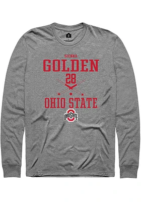 Sienna Golden  Ohio State Buckeyes Graphite Rally NIL Sport Icon Long Sleeve T Shirt