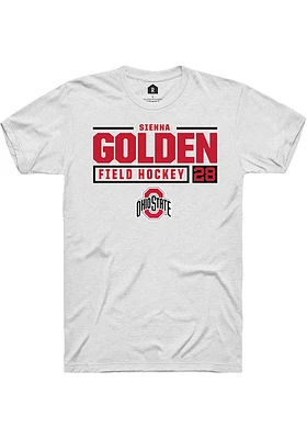 Sienna Golden Ohio State Buckeyes Rally NIL Stacked Box Short Sleeve T Shirt