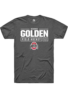 Sienna Golden  Ohio State Buckeyes Dark Grey Rally NIL Stacked Box Short Sleeve T Shirt