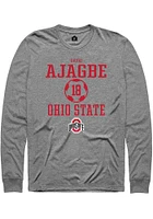 David Ajagbe  Ohio State Buckeyes Graphite Rally NIL Sport Icon Long Sleeve T Shirt