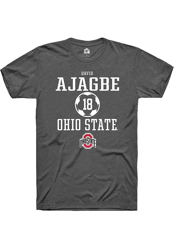 David Ajagbe  Ohio State Buckeyes Dark Grey Rally NIL Sport Icon Short Sleeve T Shirt