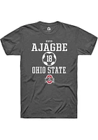 David Ajagbe  Ohio State Buckeyes Dark Grey Rally NIL Sport Icon Short Sleeve T Shirt