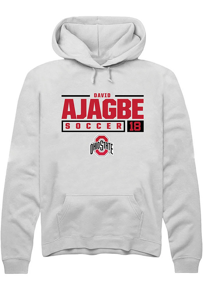 David Ajagbe Rally Ohio State Buckeyes Mens NIL Stacked Box Long Sleeve Hoodie