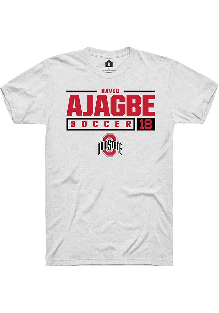 David Ajagbe Ohio State Buckeyes Rally NIL Stacked Box Short Sleeve T Shirt