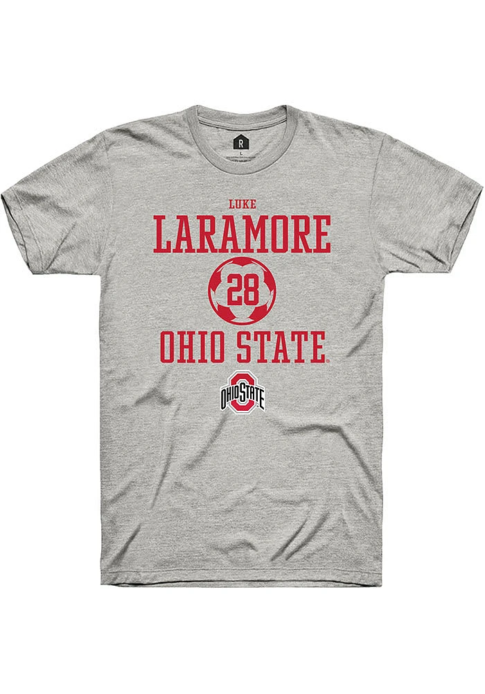 Luke Laramore  Ohio State Buckeyes Ash Rally NIL Sport Icon Short Sleeve T Shirt