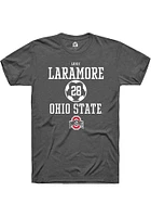 Luke Laramore  Ohio State Buckeyes Dark Grey Rally NIL Sport Icon Short Sleeve T Shirt