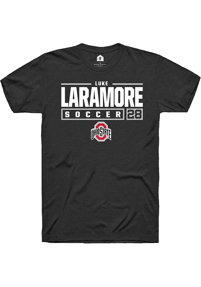 Luke Laramore Ohio State Buckeyes Rally NIL Stacked Box Short Sleeve T Shirt