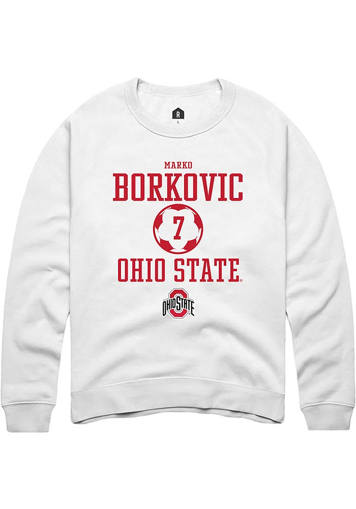 Marko Borkovic Rally Ohio State Buckeyes Mens NIL Sport Icon Long Sleeve Crew Sweatshirt