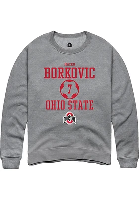 Marko Borkovic  Rally Ohio State Buckeyes Mens Graphite NIL Sport Icon Long Sleeve Crew Sweatshirt