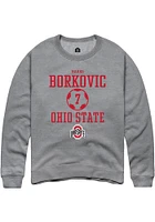 Marko Borkovic  Rally Ohio State Buckeyes Mens Graphite NIL Sport Icon Long Sleeve Crew Sweatshirt