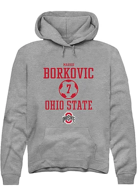 Marko Borkovic  Rally Ohio State Buckeyes Mens Graphite NIL Sport Icon Long Sleeve Hoodie