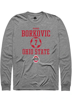 Marko Borkovic  Ohio State Buckeyes Graphite Rally NIL Sport Icon Long Sleeve T Shirt