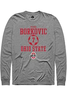 Marko Borkovic  Ohio State Buckeyes Graphite Rally NIL Sport Icon Long Sleeve T Shirt