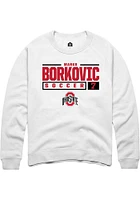 Marko Borkovic Rally Ohio State Buckeyes Mens NIL Stacked Box Long Sleeve Crew Sweatshirt