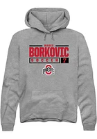 Marko Borkovic  Rally Ohio State Buckeyes Mens Graphite NIL Stacked Box Long Sleeve Hoodie