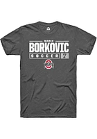 Marko Borkovic  Ohio State Buckeyes Dark Grey Rally NIL Stacked Box Short Sleeve T Shirt