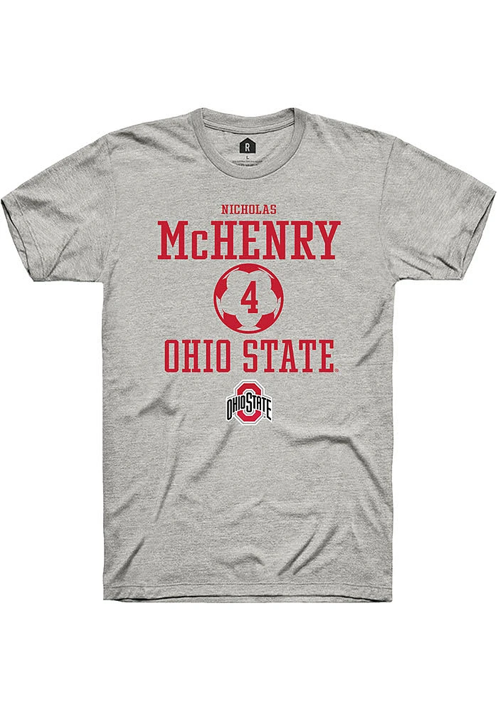 Nicholas McHenry  Ohio State Buckeyes Ash Rally NIL Sport Icon Short Sleeve T Shirt