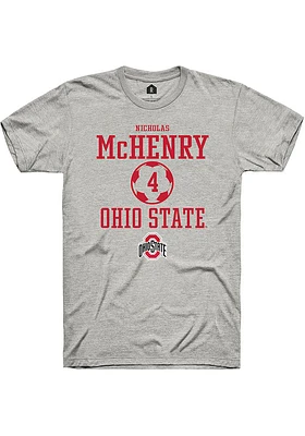 Nicholas McHenry  Ohio State Buckeyes Ash Rally NIL Sport Icon Short Sleeve T Shirt