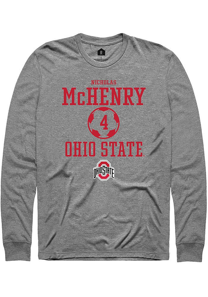 Nicholas McHenry  Ohio State Buckeyes Graphite Rally NIL Sport Icon Long Sleeve T Shirt