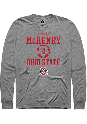 Nicholas McHenry  Ohio State Buckeyes Graphite Rally NIL Sport Icon Long Sleeve T Shirt