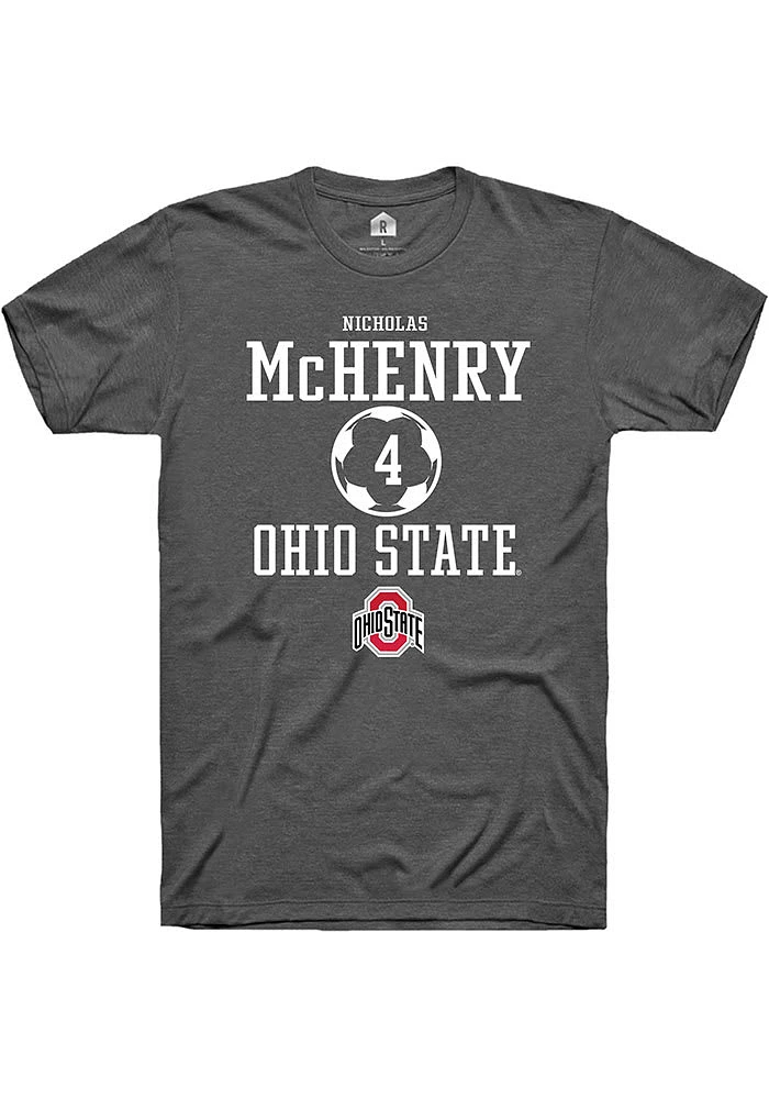 Nicholas McHenry  Ohio State Buckeyes Dark Grey Rally NIL Sport Icon Short Sleeve T Shirt