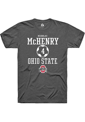 Nicholas McHenry  Ohio State Buckeyes Dark Grey Rally NIL Sport Icon Short Sleeve T Shirt