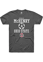 Nicholas McHenry  Ohio State Buckeyes Dark Grey Rally NIL Sport Icon Short Sleeve T Shirt