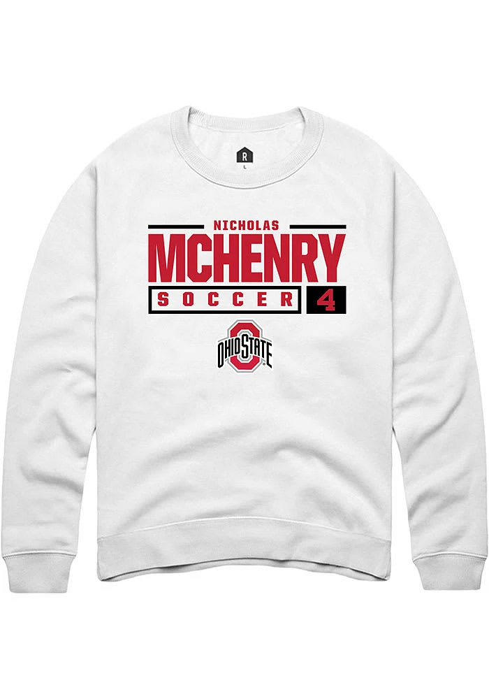 Nicholas McHenry Rally Ohio State Buckeyes Mens NIL Stacked Box Long Sleeve Crew Sweatshirt