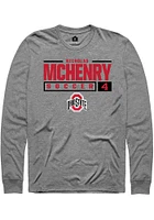 Nicholas McHenry  Ohio State Buckeyes Graphite Rally NIL Stacked Box Long Sleeve T Shirt