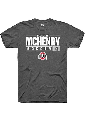 Nicholas McHenry  Ohio State Buckeyes Dark Grey Rally NIL Stacked Box Short Sleeve T Shirt