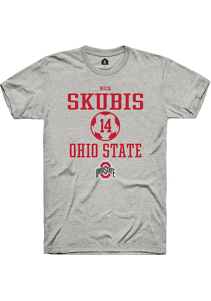 Nick Skubis  Ohio State Buckeyes Ash Rally NIL Sport Icon Short Sleeve T Shirt