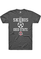 Nick Skubis  Ohio State Buckeyes Dark Grey Rally NIL Sport Icon Short Sleeve T Shirt