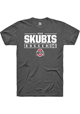 Nick Skubis  Ohio State Buckeyes Dark Grey Rally NIL Stacked Box Short Sleeve T Shirt