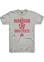 Siggi Magnusson  Ohio State Buckeyes Ash Rally NIL Sport Icon Short Sleeve T Shirt