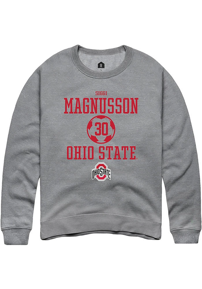 Siggi Magnusson  Rally Ohio State Buckeyes Mens Graphite NIL Sport Icon Long Sleeve Crew Sweatshir..