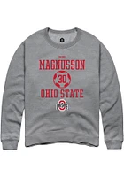 Siggi Magnusson  Rally Ohio State Buckeyes Mens Graphite NIL Sport Icon Long Sleeve Crew Sweatshir..