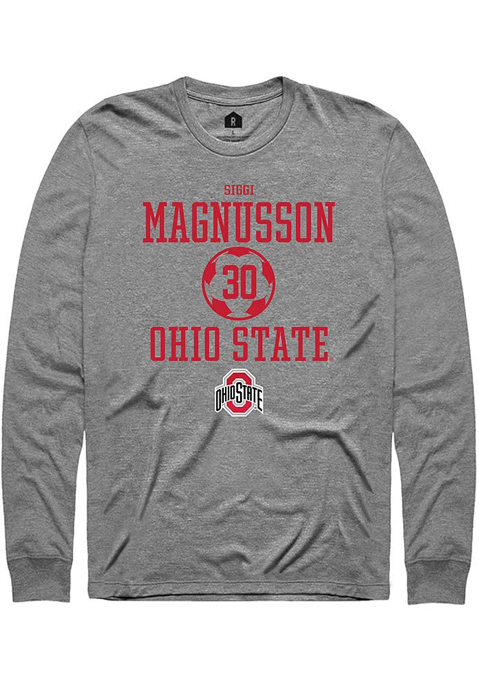 Siggi Magnusson  Ohio State Buckeyes Graphite Rally NIL Sport Icon Long Sleeve T Shirt