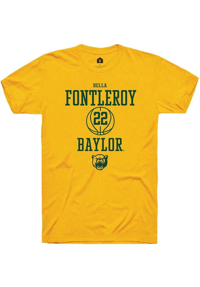 Bella Fontleroy Baylor Bears Gold Rally NIL Sport Icon Short Sleeve T Shirt
