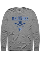 Jayden Melendez  Pitt Panthers Graphite Rally NIL Sport Icon Long Sleeve T Shirt
